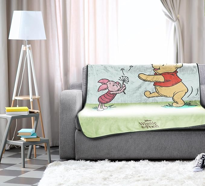 Jay Franco Kids Plush Throw Blanket – Soft & Cozy Fleece Throw for Bedroom & Couch Décor, Official Licensed Product, Multi - Winnie The Pooh, 46x60 - Throw Blanket