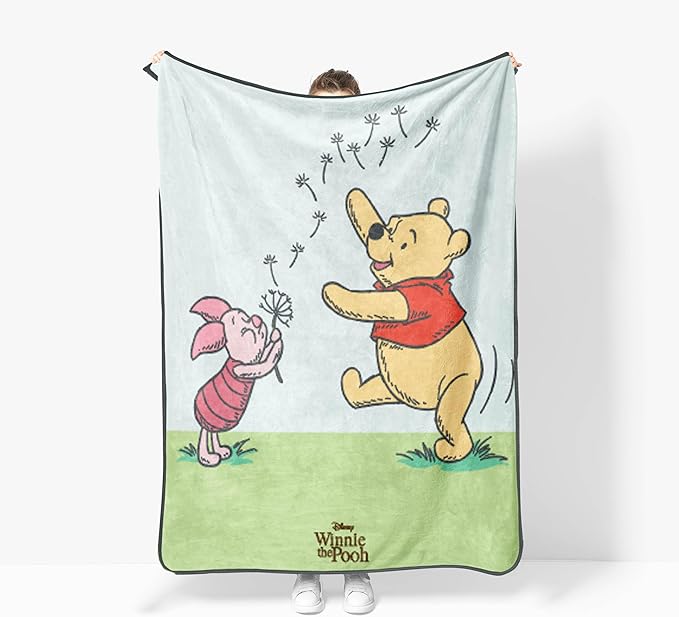 Jay Franco Kids Plush Throw Blanket – Soft & Cozy Fleece Throw for Bedroom & Couch Décor, Official Licensed Product, Multi - Winnie The Pooh, 46x60 - Throw Blanket