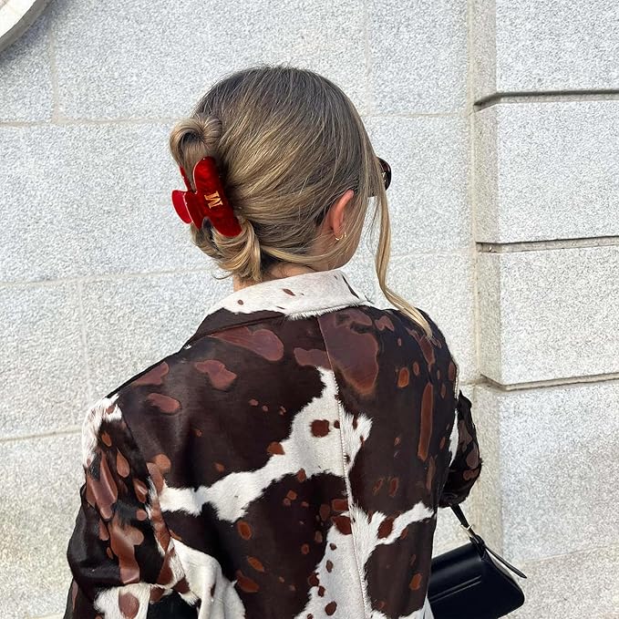 Acrylic Letter Hair Clips for Women - Red Monogram Hair Claw Alphabet Large Hair Clip, Fashion Glitter Claw Clips Elegant And Durable Hair Accessory, Letter L