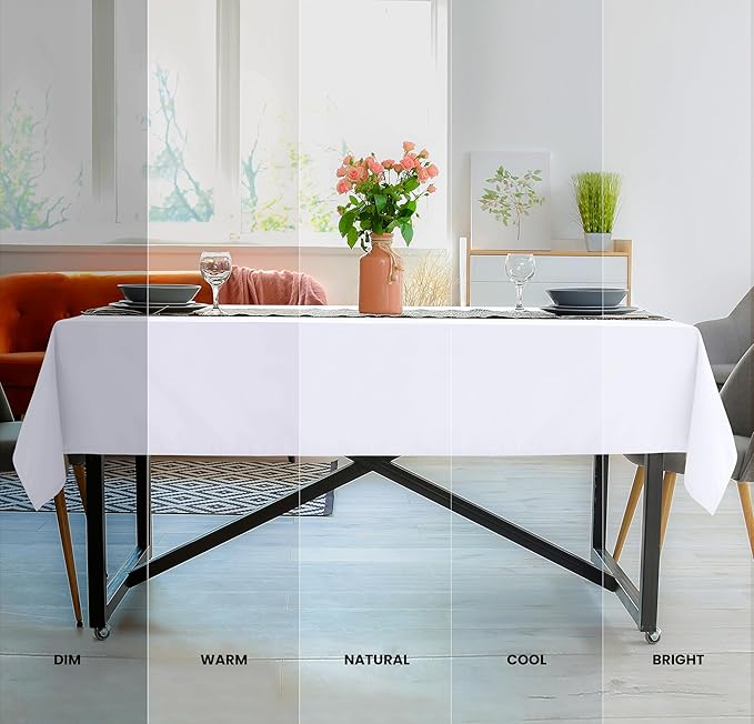 Utopia Kitchen Rectangle Table Cloth 1 Pack (60x102 Inches, White), Tablecloth Machine Washable, Polyester Table Cover for Dining, Buffet Parties, Picnics, Events, Weddings and Restaurants
