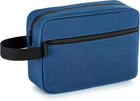 Elviros Travel Toiletry Bag for Women and Men,Lightweight Makeup Bag Hanging Dopp Kit with Shaving Compartment Cosmetic Organizer Small Tool Bag Travel Essentials,Gifts for Men(Navy Blue)