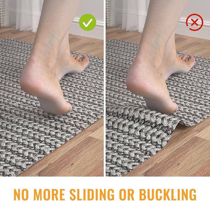 Comfypad Silicone Non-Slip Rug Pad, Anti Skid Thin Area Rug Pad Gripper, Under Carpet Rug Mats for Hardwood Surface Floors, Keep Rugs in Place-6x9 Ft