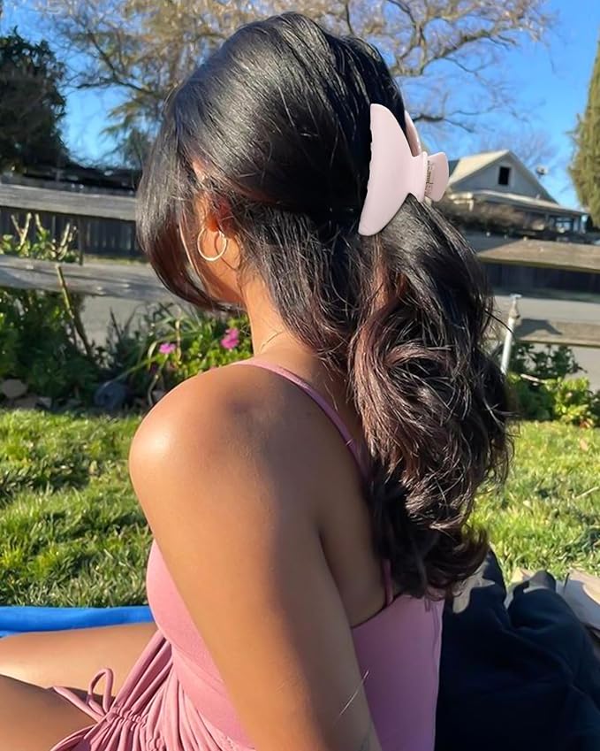 4Pcs Large Acrylic Hair Claw Clips - Strong Hold Thick Hair Banana Barrettes for Women Girls (Hair Clips, Banana