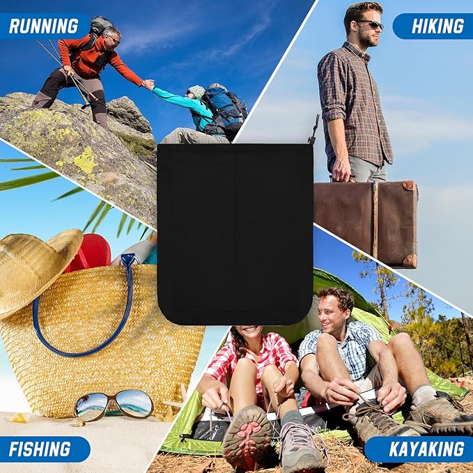 4 Pcs Travel Shoe Bags Spandex Shoes Pouch with Interior Divider and Drawstring for Women Men Luggage Packing (Black)