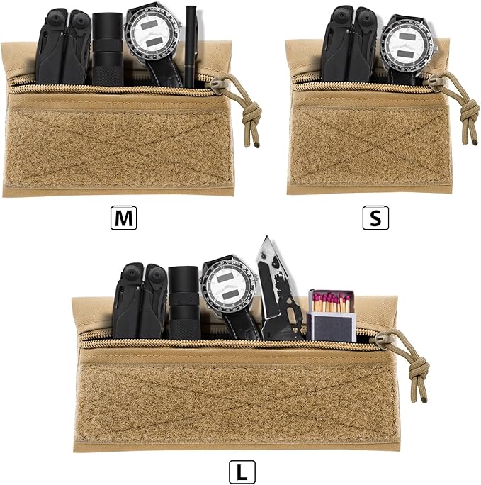 Qavctw Tactical Admin Pouch Bag with Hook and Loop Tool Storage Bag Snack Pouch Candy Bag Hanging Pouches Backpack Accessory Pouch