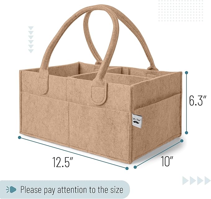 Mr. Pen- Baby Diaper Caddy Organizer, Earthy Clay, Baby Caddy Organizer with Handle, Compact Size, Collapsible & Portable