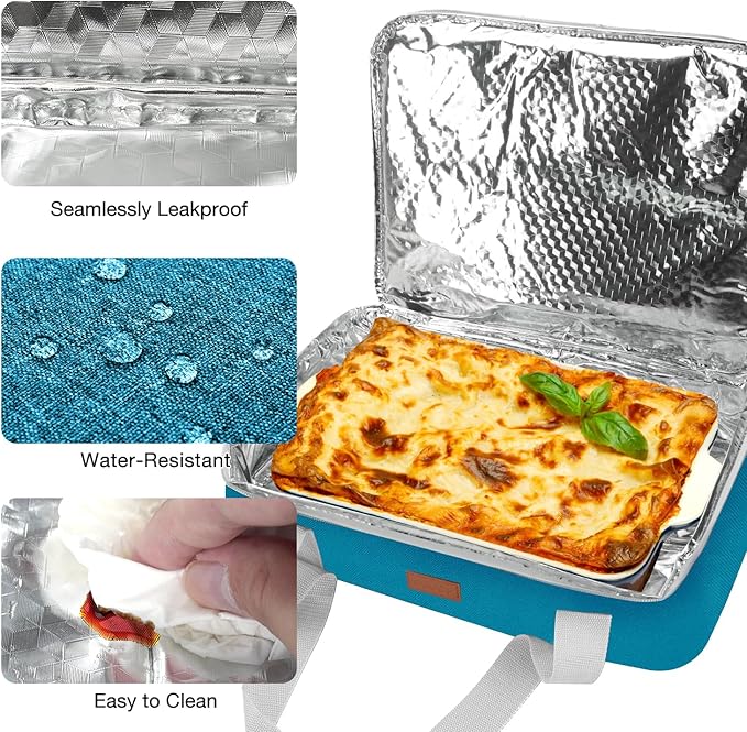 Vuudh Expandable Casserole Carrier Bag - Double Decker Food Bag, Insulated Casserole Carrier for Hot or Cold Food, Lasagna Holder Tote for Picnics, Beaches, Traveling, or Gifts