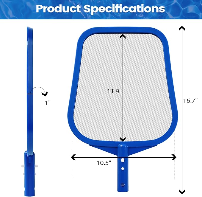 Pool Skimmer - Pool Skimmer Net for Cleaning, Pool Leaf Skimmer Net with Fine Mesh Reinforced Frame, Hot Tub Skimmer Net Filters Out Debris