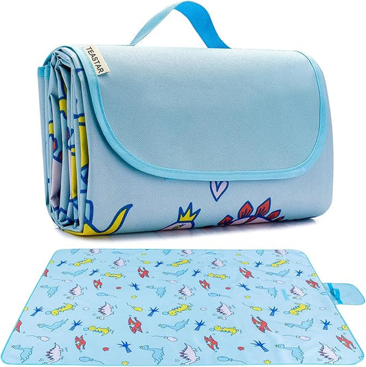 Large Picnic Blanket Waterproof Sand Free Beach Mat Foldable Picnic Mat Sandproof Beach Blanket Extra Large Grass Concert Blanket for Sporting Events, Family Picnic, Camping, Travel, Park
