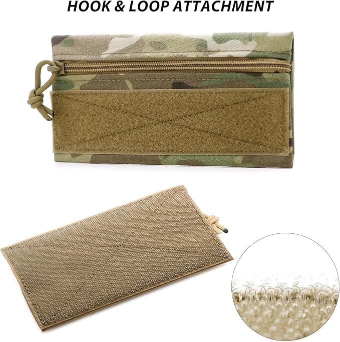 Qavctw Tactical Admin Pouch Bag with Hook and Loop Tool Storage Bag Snack Pouch Candy Bag Hanging Pouches Backpack Accessory Pouch