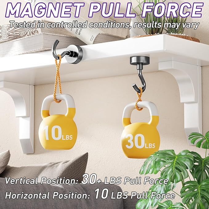 80 Pack Magnetic Hooks for 2026 Cruise Cabins Beach Vacation 30lbs+ Heavy Duty Magnet with Hook Metal Magnetic Hooks for Kitchen Fridge Grills Hanging Magnet Hooks for Classroom Locker Whiteboard