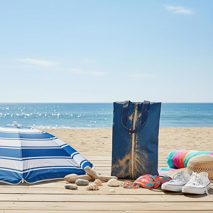 6pcs Portable Shoe Organizer, Travel Pouches with Zipper, Golf Shoe Bags, Clothes Bags, Soccer Cleats Bag Shoe Pouch for Gym, Waterproof, Odor-Resistant (Navy Blue)