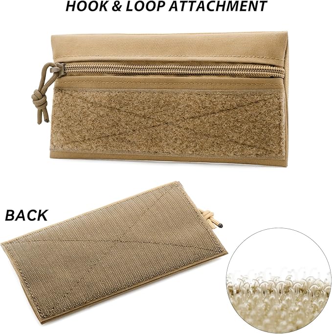 Qavctw Tactical Admin Pouch Bag with Hook and Loop Tool Storage Bag Snack Pouch Candy Bag Hanging Pouches Backpack Accessory Pouch