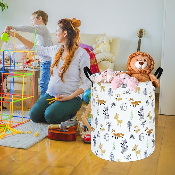 Round Laundry Basket Storage Bins Nursery Hamper Gift Baskets for Home,Office,Home Decor