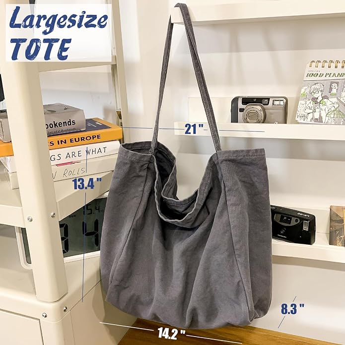 Canvas Tote Bag for Women Large Hobo Shoulder Bag for Work Travel Casual Message Bag Tote Purse handbags