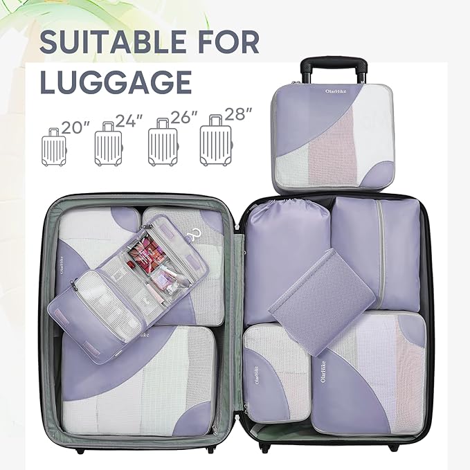 10 Set Packing Cubes for Travel, Gifts for Women Mom,Anti-Tearing Suitcase Organizer,OlarHike Vacation Essentials & Accessories for Cruise Ship