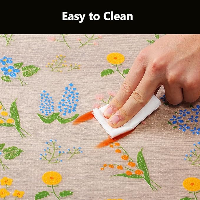 INNOLITES Shelf Liners for Kitchen Cabinets Non-Adhesive Drawer Liner with Floral, Waterproof Durable Easy to Clean, for Refrigerator, Shelves (Colorful Floral, 11.8" x 240")