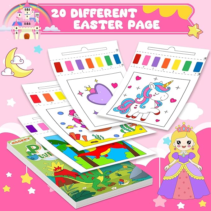 AGGKKY 3 Pack Paint with Water Coloring Books for Kids Toddlers Painting Book Kits Arts and Crafts for Kids Travel Activities Birthday Christmas Stocking Stuffers Toy Gift (Princess+Mermaid+Dino)