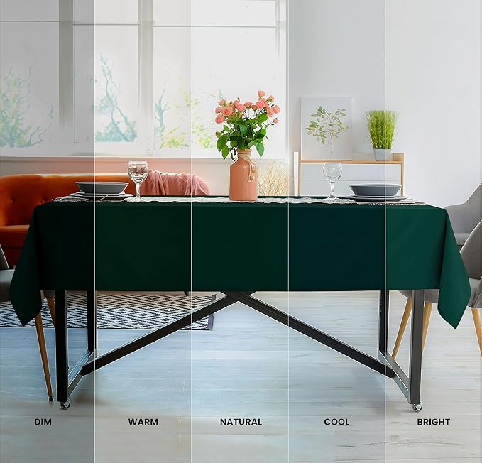 Utopia Kitchen Rectangle Table Cloth 2 Pack (60x102 Inches, Hunter Green), Machine Washable Polyester Table Cover for Dining, Buffet Parties, Picnics, Events, Weddings and Restaurants