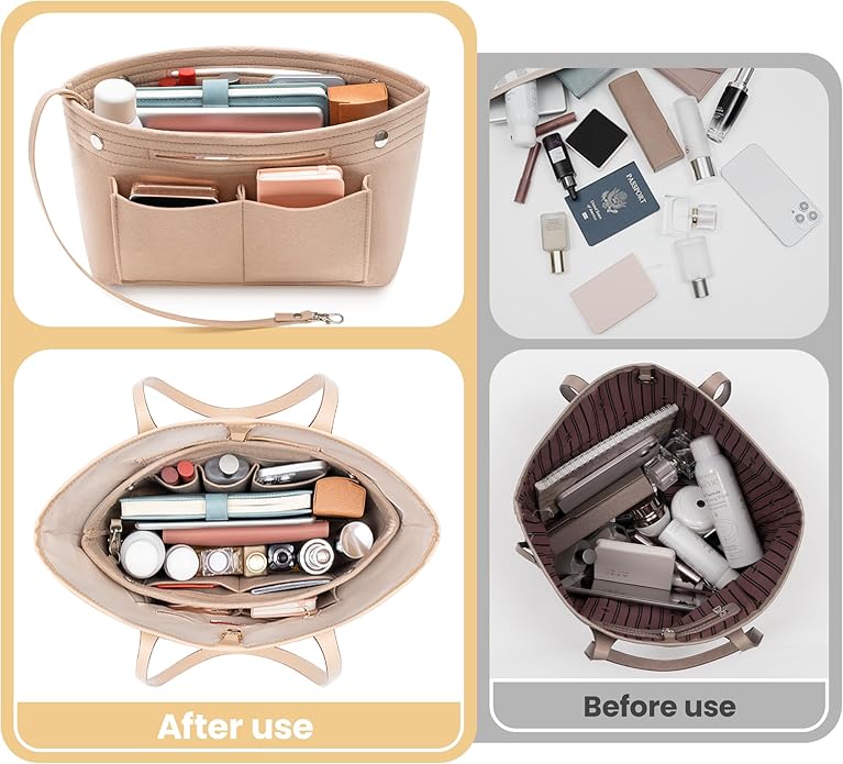 VANCORE Felt Insert Handbag Organizer Travel Purse Bag Organiser