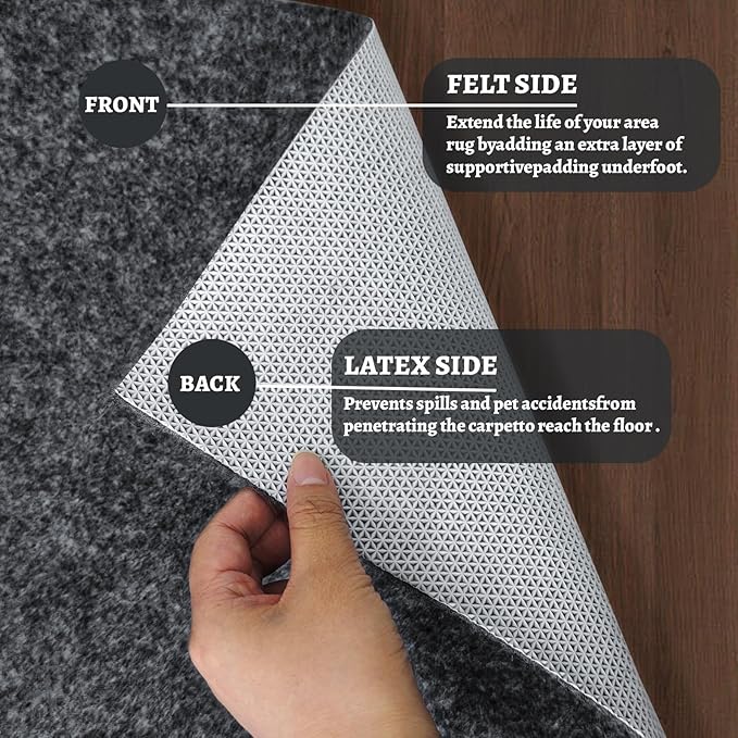 100% Waterproof Rug pad, 2x10 ft Area Rug Non-Slip Rug Pads, Carpet Pads for All Floors and finishes, Felt pad for Hardwood Floors, Keep Carpets in Place Soft and Secure