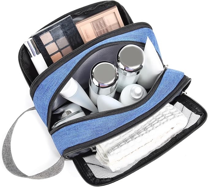 Yeiotsy Men's Travel Toiletry Bag – Color Clash Dopp Kit with Mesh Pockets, Durable Shaving Organizer for Gym, Camping & Weekend Trips