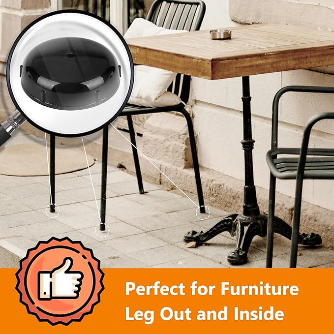 16-Pack Wrought Iron Patio Furniture Feet Caps 1-1/2 inch Round Plastic Outdoor Chair Leg Caps, PETOX Patio Chair Leg Caps for Metal Chairs, Patio Furniture Replacement Feet for Chairs & Tables, Black