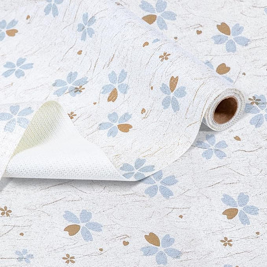 RAY STAR 18 Inch x 48 Inch Shelf Liner, Non Adhesive Floral White Cabinet Liner for Pantry Drawer Vanity, Strong Grip Non Slip Waterproof, Pretty Shelf Liners for Kitchen Cabinets (Signature Delivery)