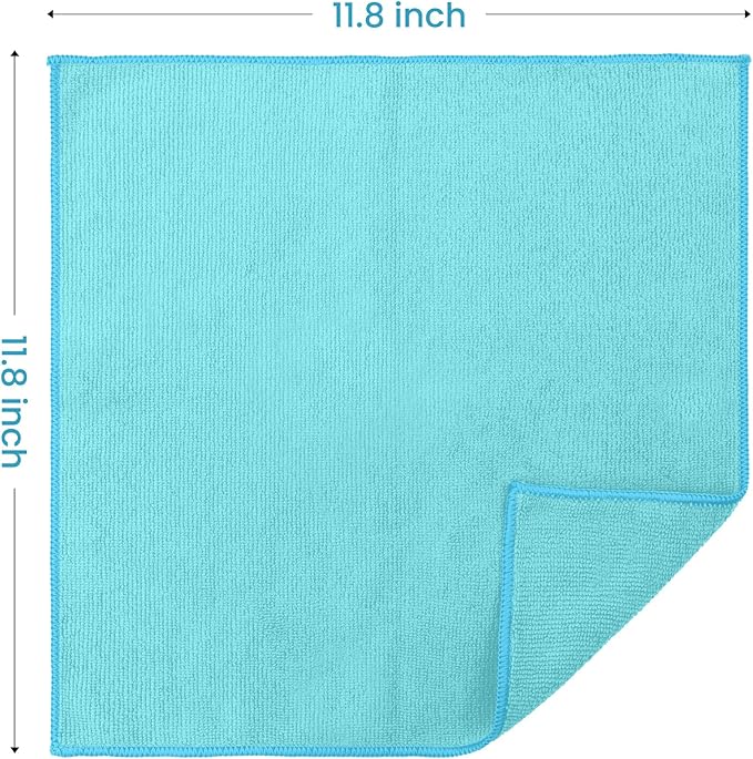 34 Pack Microfiber Cleaning Cloth, 3 Assorted Colors Cleaning Rags for Housekeeping, Colorful Reusable Microfiber Towels for Car, Kitchen, Bathroom and Household Cleaning Supplies, 11.8"X11.8"