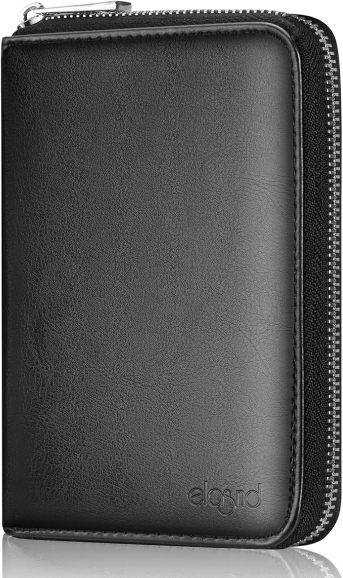 Passport Wallet, Passport Holder for Travel Family, Ultra Large Storage with 3 Pockets. RFID Passport Cover Case with Zipper Closure