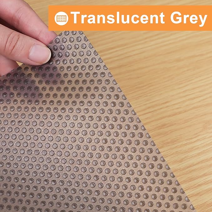 FLPMIX Clear Cabinet Shelf Liner: 11-inch Waterproof Kitchen Drawer Liner - Easy to Cut Non-Adhesive Small Cupboard Mat for Pantry Refrigerator 11" x 240" Translucent Grey