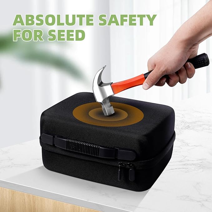 Large Seed Organizer Storage Box with Sturdy EVA Zipper Bag, 30 Slots Seeds Storage Containers and 120 Label Stickers, Garden Seed Organizer for Gardening Gifts