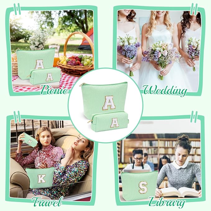 YOOLIFE Tween Girls Trendy Stuff - Gifts for Women: Birthday, Graduation, Mothers Day, Bridesmaid, Teacher, Sister; Initial Makeup Bag - Cosmetic Travel Bag