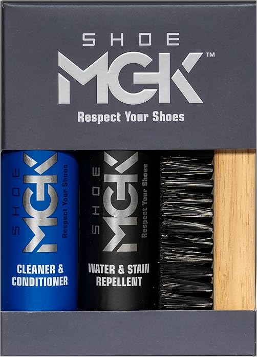 Shoe MGK Clean & Protect Shoe Care Kit Shoe Cleaner & Conditioner, Water & Stain Repellent, and Brush