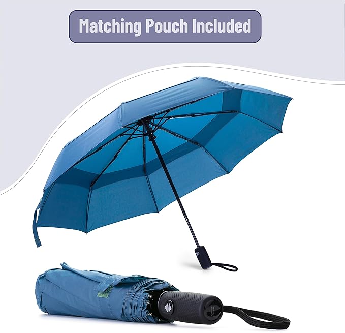 Mr. Pen- Windproof Travel Umbrella, Small Water-Resistant Automatic Folding Umbrella for Rain and Sun, Light, Compact and Portable for Women & Men, Fits Car & Backpack