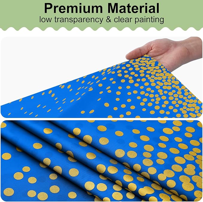 misaya 3 Packs Dot Disposable Table Cloth, 54 x 108 Inch Waterproof Plastic Tablecloth, Rectangle Gold Dots in Blue Table Covers for Picnic, Birthday, Party