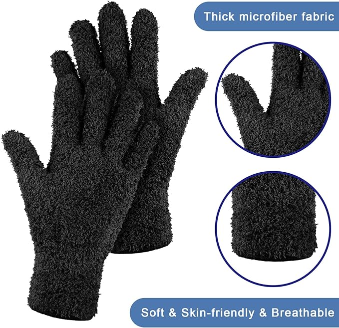 Geyoga 12 Pairs Microfiber Dusting Gloves Household Dusting Cleaning Glove Washable Plant Dusting Mittens