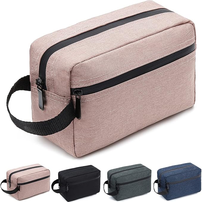 Travel Toiletry Bag for Women and Men, Water-resistant Shaving Bag for Toiletries Accessories, Foldable Storage Bags with Divider and Handle for Cosmetics Toiletries Brushes Tools