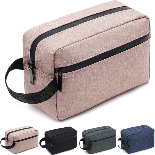 Travel Toiletry Bag for Women and Men, Water-resistant Shaving Bag for Toiletries Accessories, Foldable Storage Bags with Divider and Handle for Cosmetics Toiletries Brushes Tools