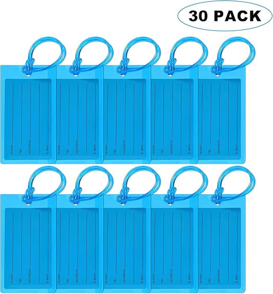 30 Pack Luggage Tags for Suitcases, Airplane Travel Essentials for Flying, International Travel Must-Haves, and Luggage Accessories by Sodsay
