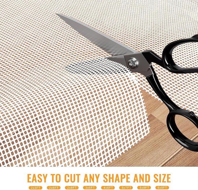 Comfypad Silicone Non-Slip Rug Pad, Anti Skid Thin Area Rug Pad Gripper, Under Carpet Rug Mats for Hardwood Surface Floors, Keep Rugs in Place-6x9 Ft