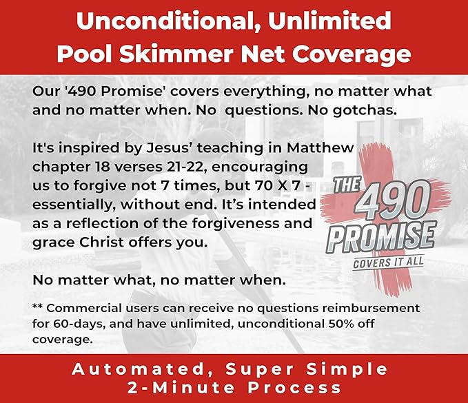 ProTuff 17” Silt Net Pool Skimmers for PROS – 6 Pack – “490 Promise” Unlimited, Unconditional Replacement -- Ultra-Durable Ultra-Fine Net for Silt – Heavy-Duty Aluminum Frame & EZ-Clip Pole Attachment