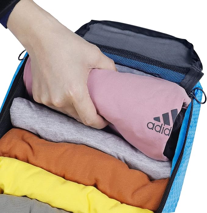 4-PACK Blue Organizer Cubes - Pack Luggage, Suitcase and Carry On Cubes