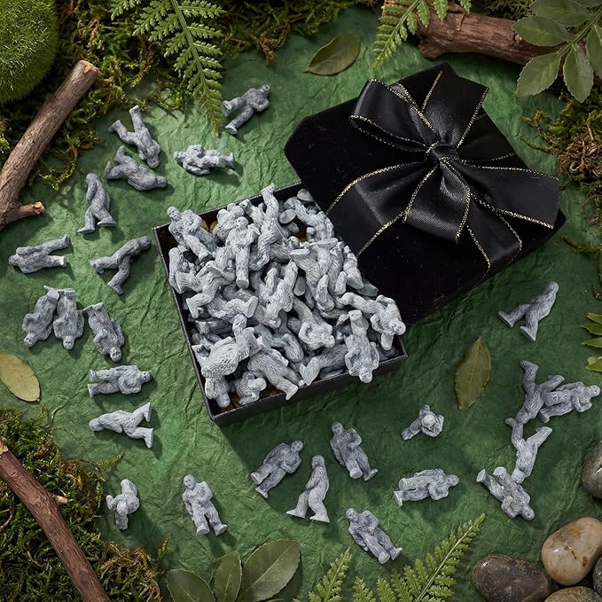100 Packs Mini Bigfoot Figures Little Sasquatch Figurine Decorations Big Foot Resin Figurines Mini Bigfoot Figures Bulk for Hide and Seek Props Birthday Holiday Party Gifts Home Decor