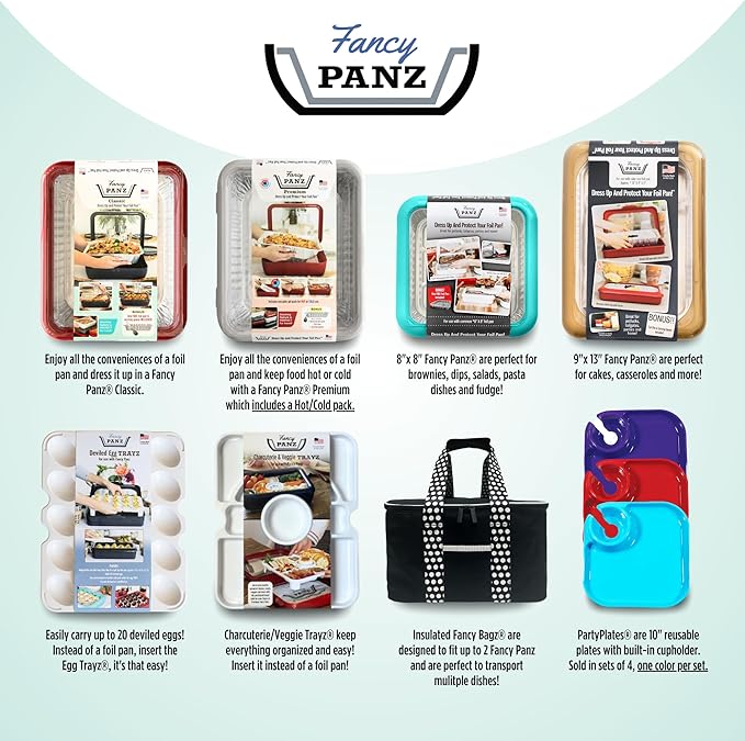 Fancy Panz - Navy Blue Insulated Casserole Carrier Bag - Insulated Thermal Bags for Hot & Cold Food Holds 2 Standard Size Fancy Panz - 2 Pockets - Food Container - Hosting Essentials