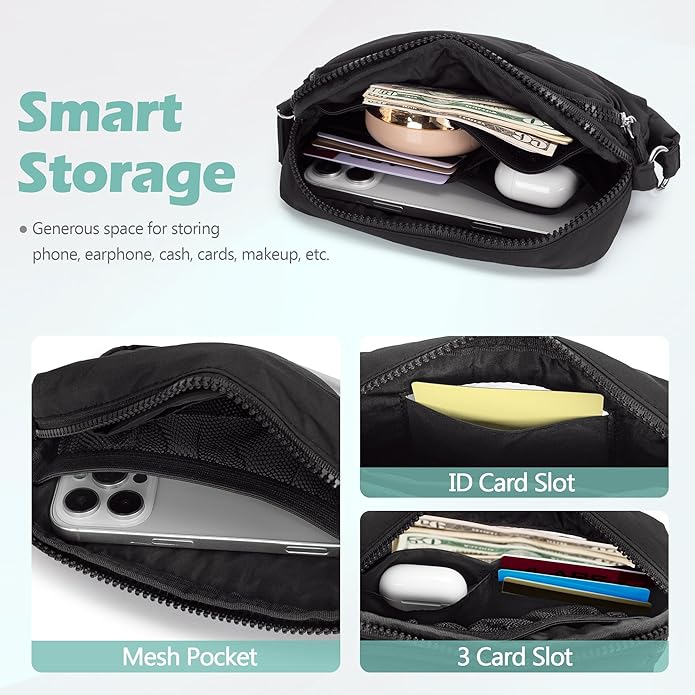 Women's Wristlet Wallets, Small Puffy Wristlet Purses with Zipper, Travel Credit Card Holder Phone Organizer Bag