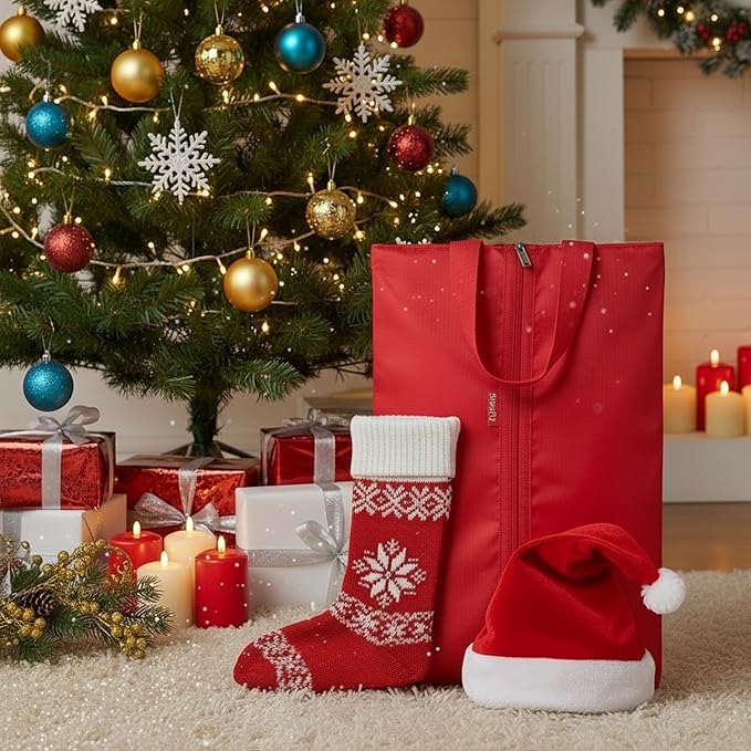 6pcs Portable Shoe Organizer, Travel Pouches with Zipper, Golf Shoe Bags, Clothes Bags, Soccer Cleats Bag Shoe Pouch for Gym, Waterproof, Odor-Resistant (Red)