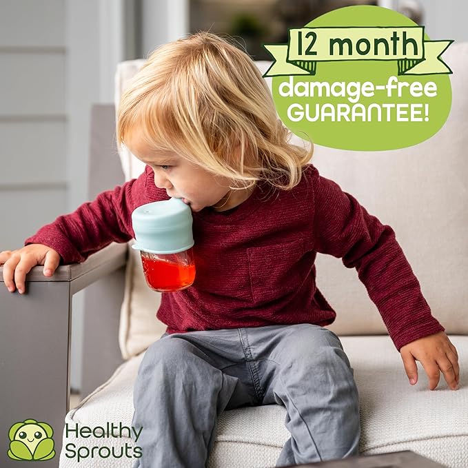 Silicone Sippy Cup Lids - Spill Proof, Fits Any Cup, BPA-Free, Durable & Soft for Babies & Toddlers, Quick to Attach - 3 Pack Silicone Lids for Cups (Steel Blue, Pool, Ice Blue)