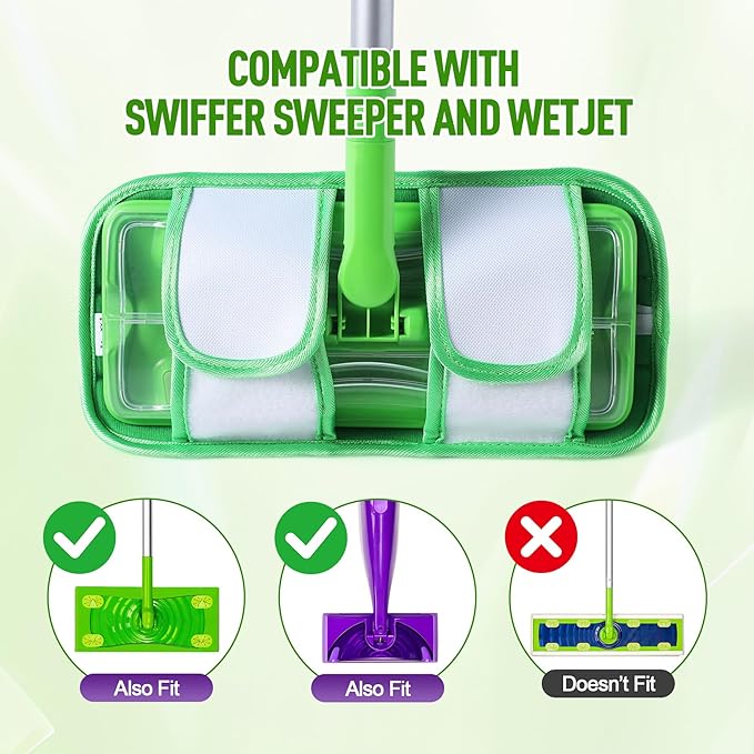 MABUBU 6 Pack Reusable Mop Pads for Swiffer WetJet Sweeper Mops, Microfiber Washable Floor Mop Refills Wet and Dry Use Replacement Pads for Hardwood, Tile, Laminate Floor Cleaning