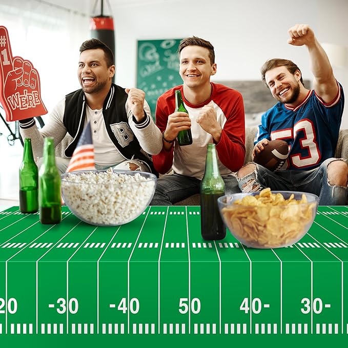 OHOME Football Party Decorations - Super Game Bowl Party Decorations 2026 - Disposable Tablecloth Plastic Table Covers for Football Game Birthday Football Parties Decor Supplies 54" X 108",2 Pack